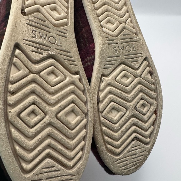 TOMS Women’s Fushia Cozy Plaid Ortholite Flats Shoes Size 5.5 - Picture 3 of 12